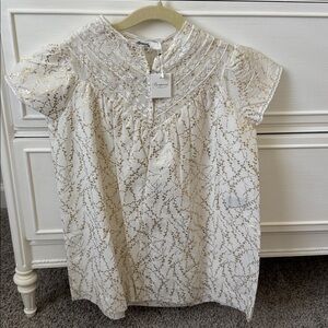 NWT Bonpoint Girls White and Gold Dress 4t